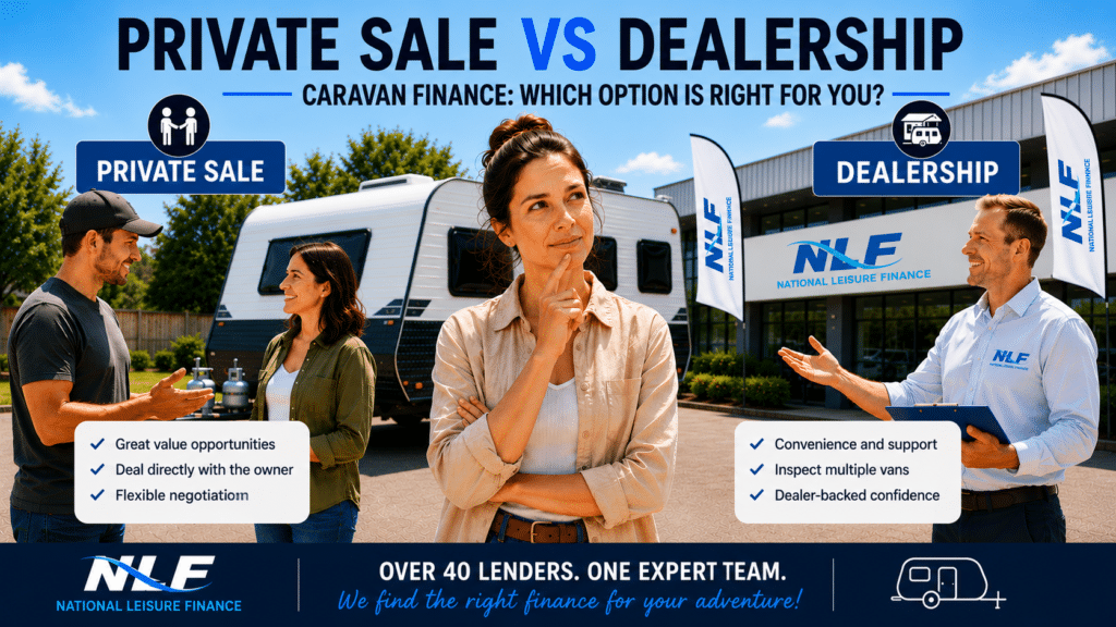 Private sale vs dealership caravan finance in Australia
